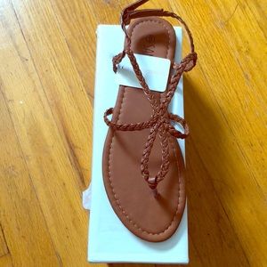 NWT Brown braided sandals